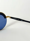 Occhiali da sole vintage Oliver Valentino con montatura gioiello dorata e lenti blu
