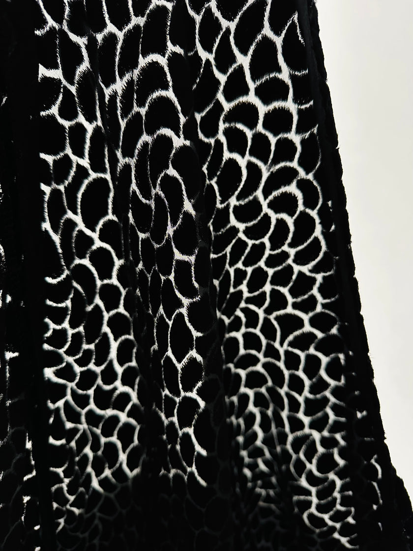 Giacca vintage Valeria Ferri in velluto di seta dévoré nero e lurex