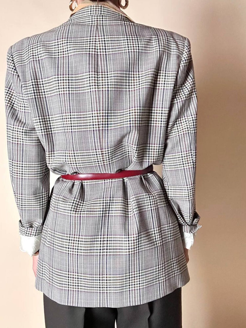 Blazer Yves Saint Laurent in rasato di lana principe di Galles