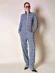 Jumpsuit in misto lana fantasia principe di Galles