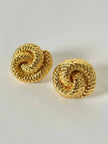 Vintage gold-tone knot clip-on statement earrings