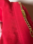 Blazer rosso con bottoni dorati a forma di cuore “Mondì”