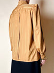 Camicia in tessuto jacquard caramello con loghi “Yves Saint Laurent”