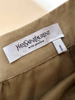 Minigonna Yves Saint Laurent Rive Gauche in cotone cachi con riporti in seta