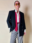 Blazer doppiopetto nero in pura lana “Yves Saint Laurent”