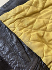 Bomber aviator in pelle testa di moro con fodera gialla matelassé