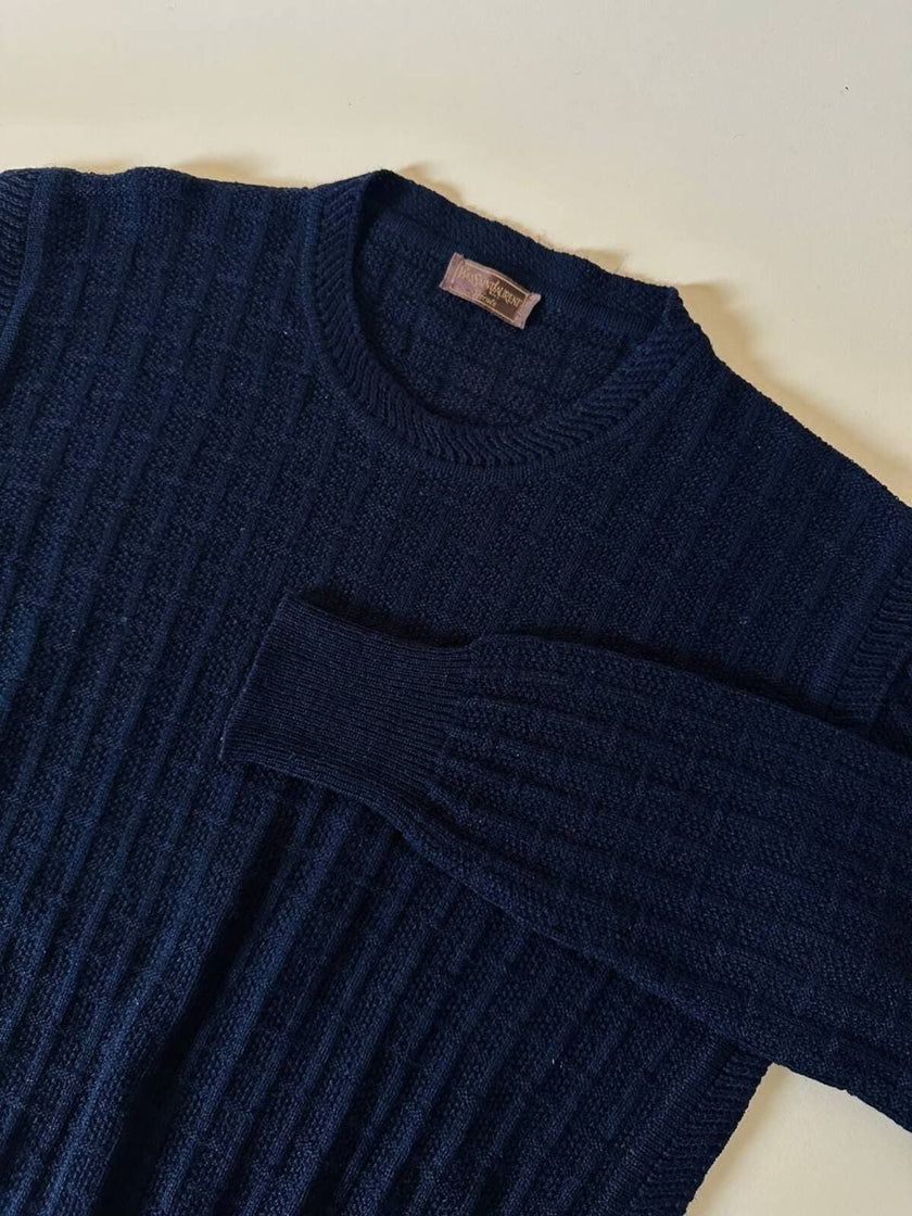 Maglioncino operato blu notte “Yves Saint Laurent”