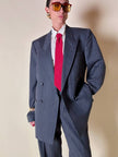 Tailleur gessato in lana grigio antracite “Yves Saint Laurent”