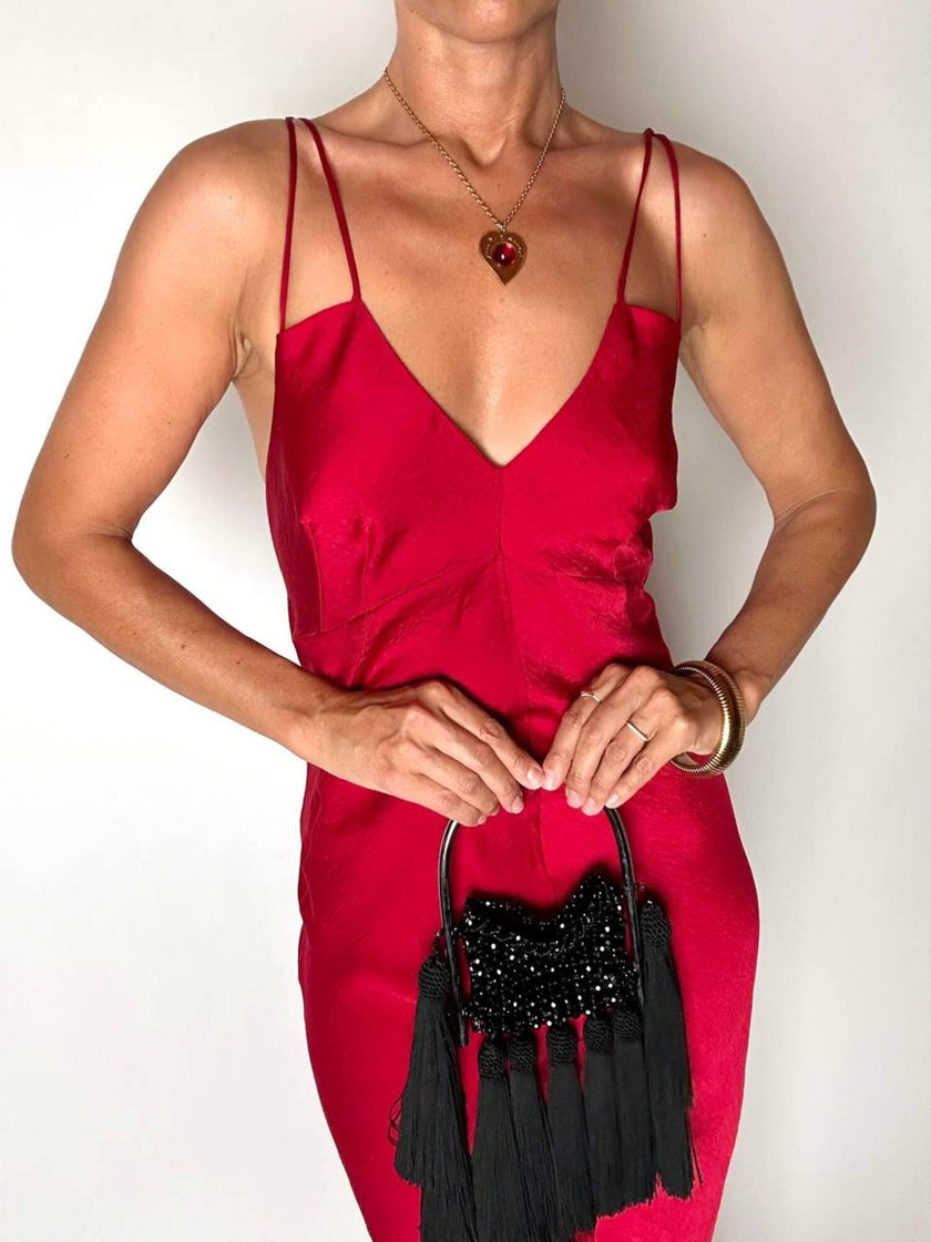 Abito lungo rosso Weili Zheng