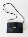 Borsa bandoulière vintage Yves Saint Laurent in tessuto plastificato e pelle blu notte