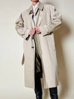 Trench color sabbia con fodera tartan “Idrostop”