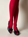 Sandali neri in pelle e raso con fiocco “Yves Saint Laurent”
