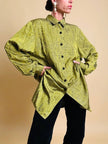 Camicia in tessuto Jaquard moiré verde acido “Marlène Laurent”