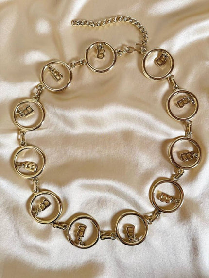 Cintura dorata a catena con charm a forma di B “Blumarine”