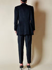 Blazer nero a righe in tessuto lucido “State off Claude Montana”