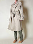 Trench color sabbia con fodera tartan “Idrostop”