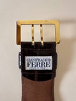Cintura in coccodrillo marrone “Gianfranco Ferrè”