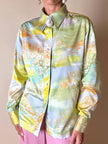 Camicia con fantasia bucolica in tonalità pastello 