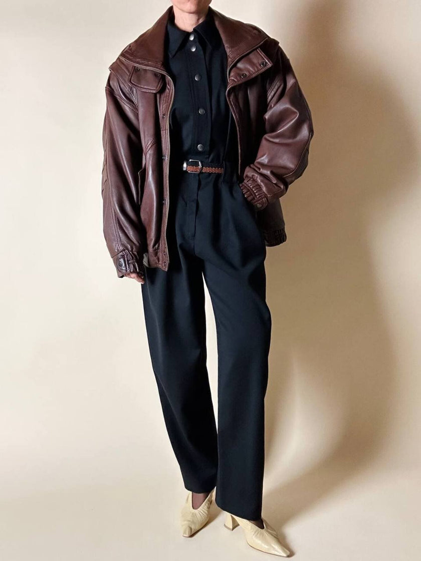 Jumpsuit vintage Yves Saint Laurent in lana nera