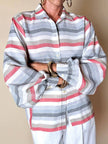 Camicia Yves Saint Laurent a righe multicolori con manica a pipistrello