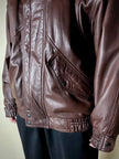 Bomber vintage stile aviator in pelle marrone Stenley