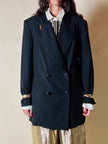 Blazer doppio petto nero con bottoni a spirale in cordino “Galanti”