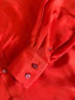 Camicia Yves Saint Laurent in pura seta rosso aragosta con pettorina