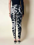 Leggings vintage Gianni Versace fantasia Silver Baroque bianca e nera