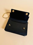 Borsa in pelle nera in stampa tejus 