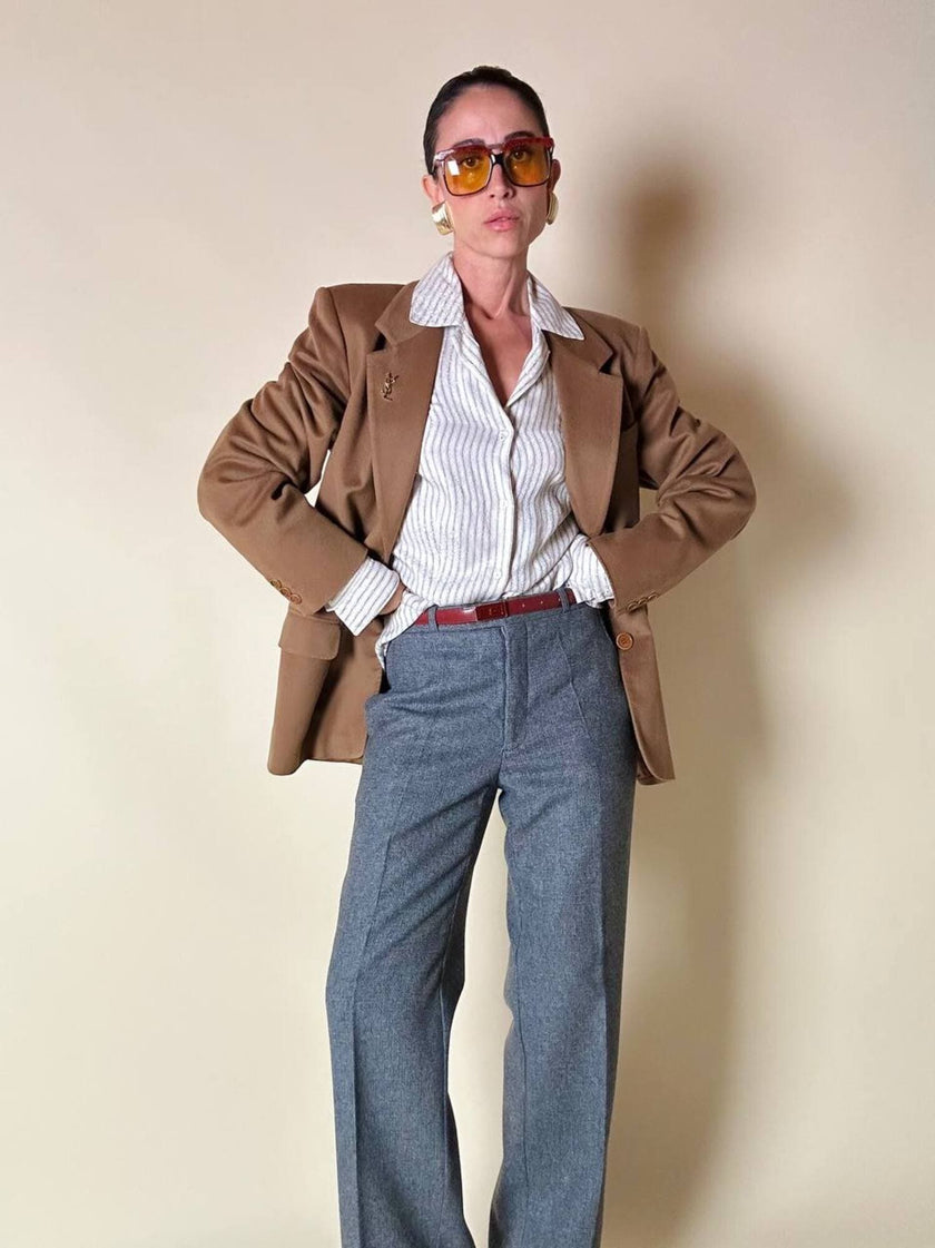 Pantalone classico in lana grisaglia “Yves Saint Laurent”