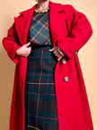 Cappotto in drap di lana rosso vivo