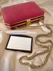 Borsa vintage Sgargi forma ottagonale in lizard rossa con tracolla in catena
