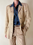 Camicia Fendissime in denim blu con bottoni  moneta da 10 lire