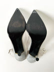 Slingback vintage a punta in plexi e strass argento Stuart Weitzman