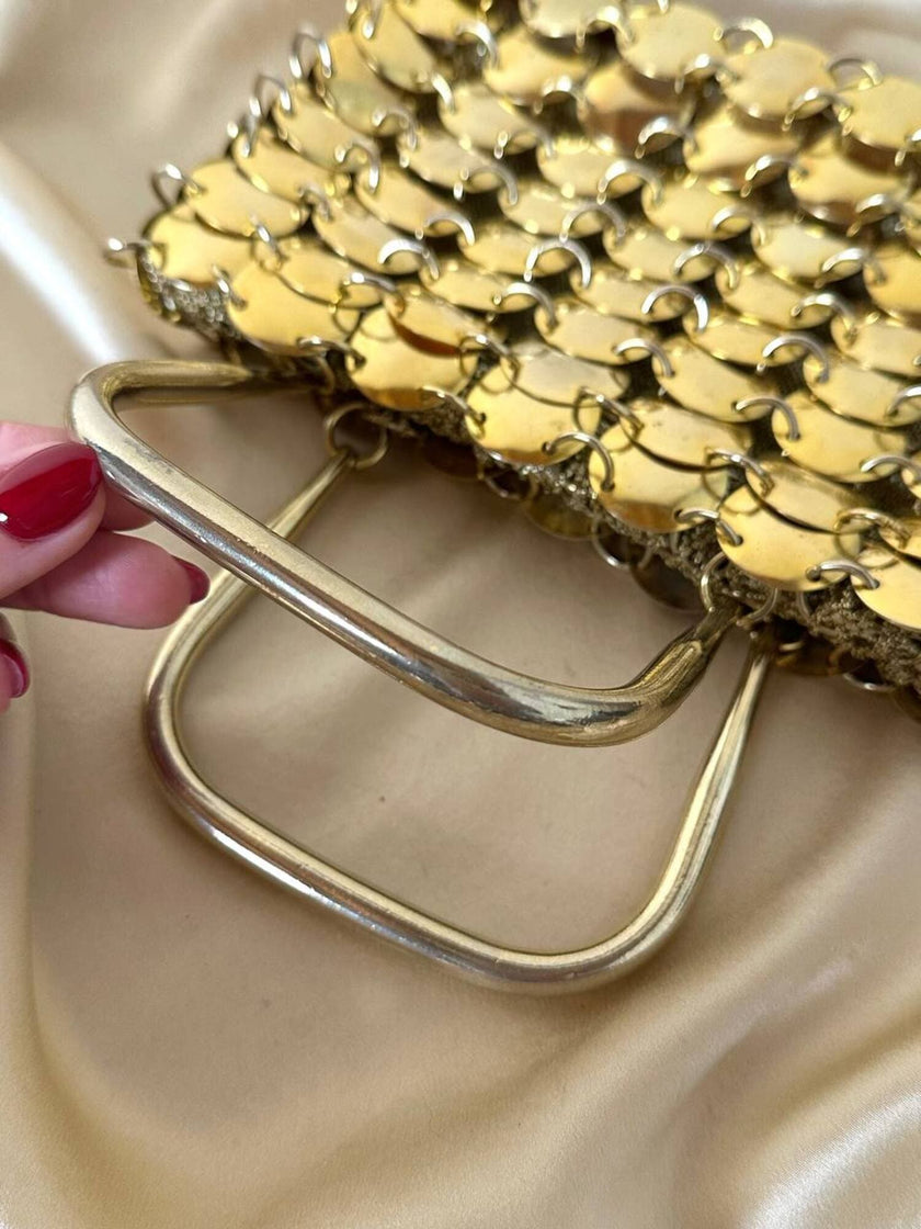 Mini bag gioiello a medaglie dorate