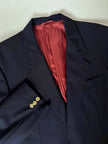 Blazer vintage Enrico Coveri You Young in rasato di lana blu notte con bottoni dorati
