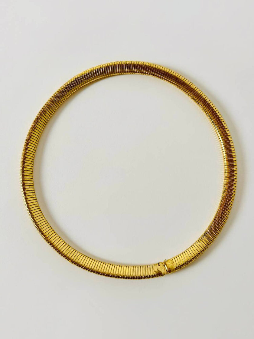 Collier vintage tubogas in metallo oro