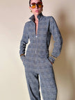 Jumpsuit in misto lana fantasia principe di Galles