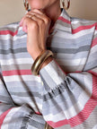 Camicia Yves Saint Laurent a righe multicolori con manica a pipistrello