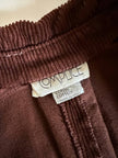 Combinaison vintage Complice en velours côtelé marron avec détails en cuir