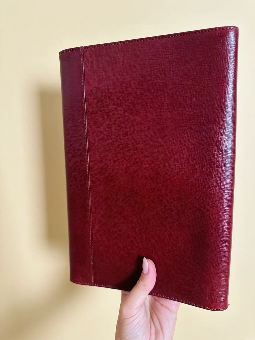 Pochette in saffiano bordò 
