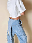 Salopette vintage Levi Strauss orange tab in denim chiaro slavato