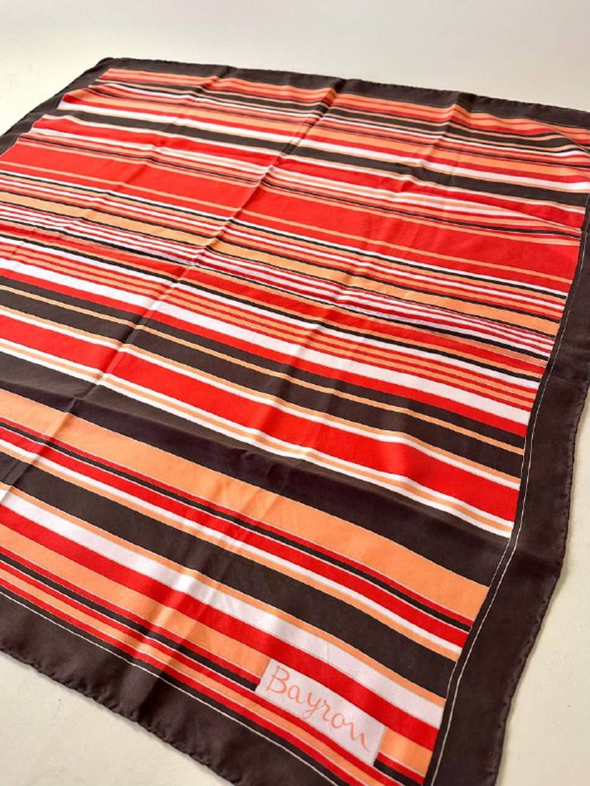 Foulard Byron in pura seta fantasia a righe trasversali declinata in nuance calde