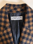 Blazer Guy Laroche in lana fantasia pied de poule ruggine e nero