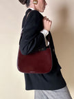 Borsa hobo Furla in pelle verniciata bordeaux