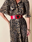 Cintura in pelle rossa I love ? “Moschino Jeans”