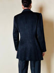 Blazer nero a righe in tessuto lucido “State off Claude Montana”