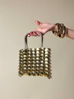 Mini bag gioiello a medaglie dorate