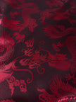 Giacca vintage in tessuto jacquard bordeaux con draghi cinesi e alamari