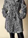 Giaccone vintage Fendissime in ecopelle bianca fantasia leopardo floccata nera